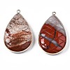 Natural Red Jasper Pendants G-N326-108C-2