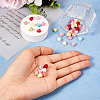 40Pcs 8 Colors Opaque Resin Flower Rose Beads RESI-TA0002-98-6