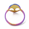 Ion Plating(IP) 304 Stainless Steel Alien Face Adjustable Ring for Women RJEW-M149-13RC-2