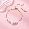 Natural Blue Lace Agate Beads Link Bracelets BJEW-JB13087-03-1