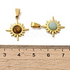 Gemstone Faceted Sun Pendants STAS-P361-02G-3