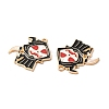 Light Gold Plated Alloy Enamel Pendants ENAM-L040-004KCG-2