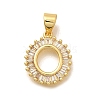 Rack Plating Brass Micro Pave Cubic Zirconia Pendants KK-L226-100G-O-1