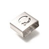 Letter Style 304 Stainless Steel Square Slide Charms STAS-L132-06Q-2