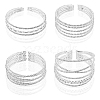 FIBLOOM 4Pcs 4 Style Crystal Rhinestone Tennis Bangles Set BJEW-FI0001-57-9