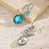 Elegant Alloy Butterfly with Teardrop Dangle Stud Earrings TF5032-2