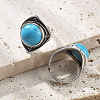 Synthetic Turquoise Adjustable Rings G-P560-03AS-11-2