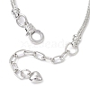 3 Pcs 3 Styles Alloy Snake Chain Charms Bracelets BJEW-JB11448-5