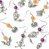 Halloween Theme Alloy & Imitation Jade Acrylic Dangle Earrings EJEW-FS00004-2