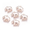 Cadmium Free & Nickel Free & Lead Free Alloy Elephant Pendants PALLOY-E391-28RG-NR-2