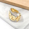 Brass Micro Pave Clear Cubic Zirconia Cuff Rings for Women RJEW-U041-23G-3