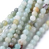 Natural Flower Amazonite Round Bead Strands X-G-D608-4mm-1