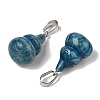 Dyed & Heated Natural Blue Agate Pendants G-B127-03P-06-3