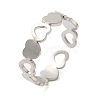 Non-Tarnish Hollow Heart 304 Stainless Steel Open Cuff Rings for Women RJEW-N048-09P-1