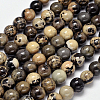 Round Natural Dendritic Jasper Beads Strands G-I176-07-8mm-1