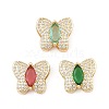 Brass Micro Pave Cubic Zirconia Slide Charms ZIRC-I068-16G-1