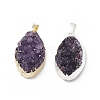 Natural Amethyst Druzy Pendants G-C002-05-1