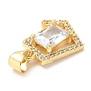 Rack Plating Brass Micro Pave Cubic Zirconia Pendants KK-A185-22G-3