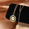 304 Stainless Steel Pendant Necklaces for Women NJEW-S435-02G-A-1