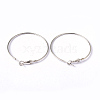 Platinum Color Brass Hoop Earrings X-EC108-3NF-1