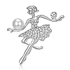 Ballerina Ballet Alloy Rhinestone Brooch PW-WG22036-05-1