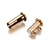 2-Strands 4-Holes Tube Brass Magnetic Slide Lock Clasps KK-D472-R-NF-3