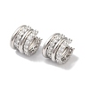 Brass Micro Pave Cubic Zirconia Cuff Earrings EJEW-P281-03P-1