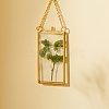 Brass Glass Hanging Photo Frame HJEW-SZ0001-01G-2