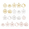 Cheriswelry 7 Style Alloy Open Back Bezel Pendants PALLOY-CW0001-03-10