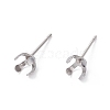 Non-Tarnish 304 Stainless Steel Stud Earring Findings X-STAS-L219-03A-P-1