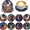 DIY Moon Theme Fancy Scenery Diamond Painting Round Acrylic Cup Mat Kits DIY-H163-07-1