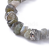 Natural Labradorite Chip Bracelets BJEW-JB04489-03-2