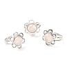 Natural Rose Quartz Adjustable Rings RJEW-P043-01P-22-1