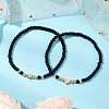 2Pcs 2 Styles Glass Seed Beaded Stretch Bracelet Sets for Women BJEW-JB11373-04-3