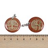 Natural Red Jasper Flat Round Pendants G-Q188-01P-08-3