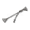 Brass Micro Pave Cubic Zirconia Chain Extender with Glass KK-U052-20B-1