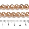 Electroplated Natural Quartz Round Beads Strands G-L598-A02-02A-5