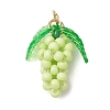 Glass Seed Beaded Grape Pendants PALLOY-MZ00467-04-1