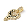 Brass Micro Pave Cubic Zirconia Pendants KK-U047-09G-2