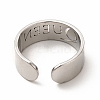304 Stainless Steel Word Queen Open Cuff Ring for Women RJEW-B027-18P-3