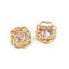 Brass Micro Pave Cubic Zirconia Beads KK-C093-08G-02-2
