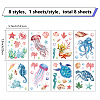 8 Sheets 8 Styles PVC Waterproof Wall Stickers DIY-WH0345-051-2