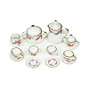 Porcelain Miniature Teapot and Cups Set Ornaments PORC-PW0001-054A-1