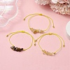 3Pcs 3 Styles Gemstone Braided Bead Bracelets BJEW-JB11146-02-2