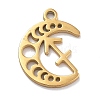 Real 18K Gold Plated 304 Stainless Steel Pendants STAS-R003-02G-08-1