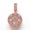 Brass Cubic Zirconia Pendants ZIRC-K070-25RG-1