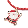 5Pcs Christmas Alloy Enamel Charm Bracelets BJEW-JB12409-4