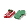 Merry Christmas Opaque Resin Decoden Cabochons RESI-S391-03-2