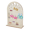 Hollow Moon Plywood Earring Organizer Display Stands EDIS-WH0050-02B-1