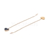 Long Chain with Enamel Heart Dangle Stud Earrings EJEW-A067-01G-A-3